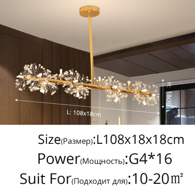 Dimmable Holding Flowers Deco Fixture Modern LED Chandeliers Lights Living Dining Room Bedroom Hall Hotel Lamps Indoor Lighting - Minimalist Nordic