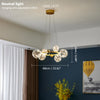 Artpad Romantic Gypsophila LED Pendant Light Gold Black Dining Room Glass Pendant Light Round/Long Type 6/8/12/15 Light for Home - Minimalist Nordic