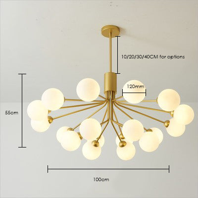 Nordic Decor Glass Balls Lampshade Pendant Lights Modern Living Room Chandeliers Bedroom Ceiling Lamps Gold Black Chandelier LED - Minimalist Nordic