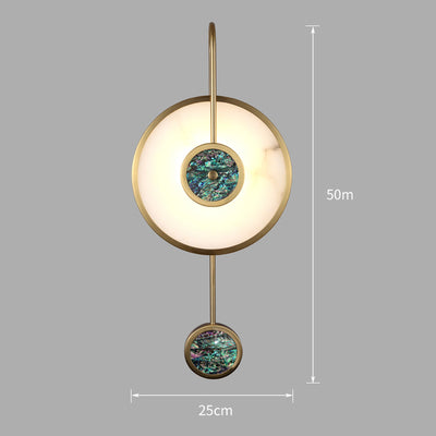 FKL Nordic Marble Wall Lamp Round Marble Light Luxury Living room Dining room Bedroom Bedside Background Wall Lamp - Minimalist Nordic