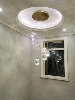 LED Postmodern Crystal Copper Designer Art Deco Chandelier Lighting Lustre Suspension Luminaire Lampen For Dinning Room - Minimalist Nordic