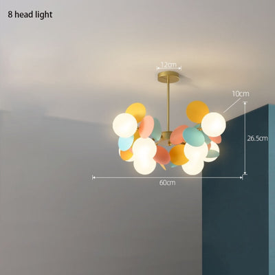 Kobuc Modern Foyer Chandelier Hanging Lighting G9 Colorful Metal Chandelier For Living Room Bedroom Children room Decorative - Minimalist Nordic