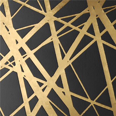 Abstract Gold and Black Retro Geometry Prints Canvas Wall Art - Minimalist Nordic